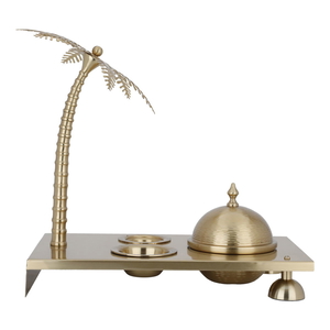 Al Saif Gallery steel date set, 3 pieces, stand - gold product image