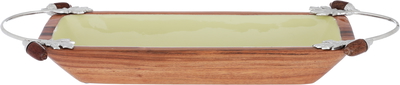 صحن تقديم بورسلان السيف غاليري، 14×35.5 سم، مستطيل، عميق - خشبي product image 1