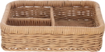 Al Saif Gallery Wicker Basket, 25x20x6.7 cm, Rectangular, 3 Sections - Brown product image 1