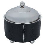 Steel Al Saif Gallery Food Warmer, 30 x 30 x 33 cm, 3 Liter, Round, Double Bowl - Black product image 1