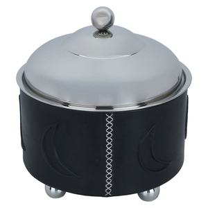 Steel Al Saif Gallery Food Warmer, 30 x 30 x 33 cm, 3 Liter, Round, Double Bowl - Black product image