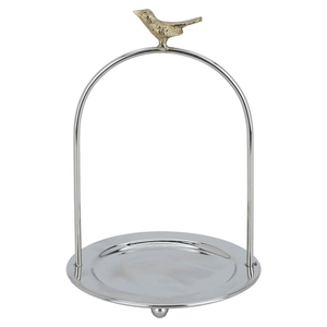 Al Saif Gallery steel serving rack, 12 x 12 x 17 cm, round - silver product image