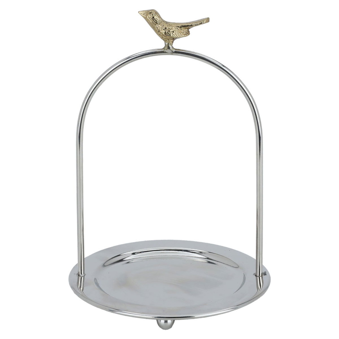 Al Saif Gallery steel serving rack, 12 x 12 x 17 cm, round - silver product image 1