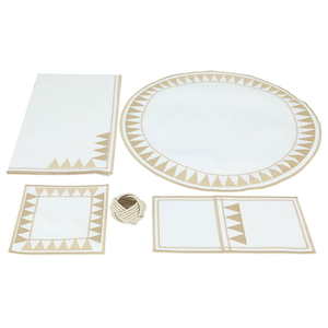 Al Saif Gallery Fiber Dining Table Cover Set, 5 Pieces - Beige product image