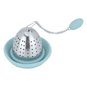 Al Saif Gallery Steel Tea Strainer, Drip Saucer - Light Blue product image