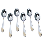 Al Saif Gallery steel spoon set, 6 pieces, gold-silver-gold pattern product image 2