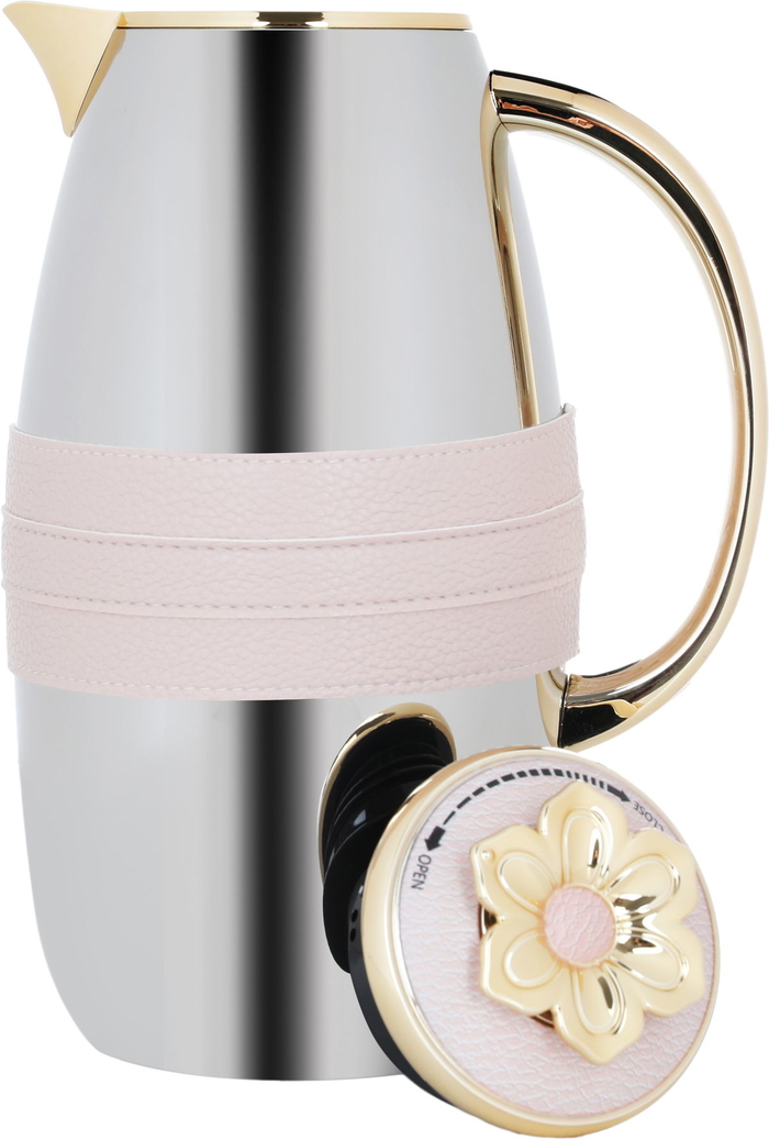 Asmaa Steel Al Saif Gallery thermos set, 1 liter - 0.7 liters, light brown-silver strap product image 5