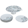 Al Saif Gallery porcelain cake serving stand set, 8 pieces - white product image 2