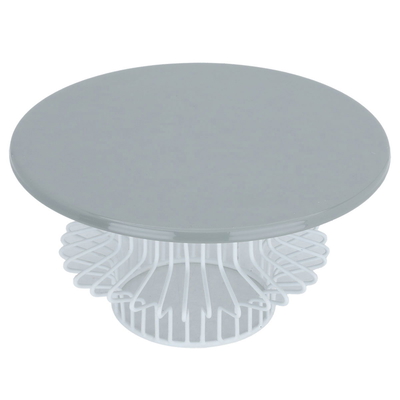 Al Saif Gallery steel serving stand, 12 x 25 x 25 cm, round, flat - white product image 2