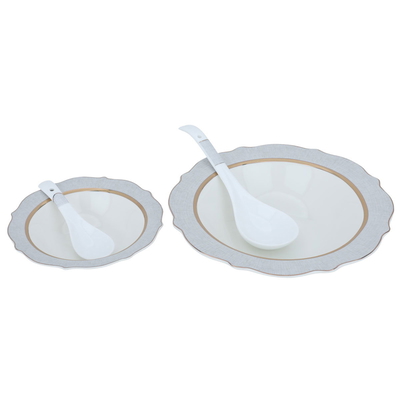 Al Saif Gallery porcelain dining set, 65 pieces, round - white product image 5