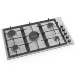 Edison Built-In Gas Stove, 5 Burners, 60 x 90 cm, EDGS-90-7 - Silver product image 2