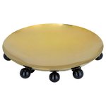 Al Saif Gallery Black Steel Serving Stand with Ball Legs, 38 x 38 x 9 cm, Round - Gold product image 2