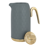 Timeless plastic rattan thermos, 1 liter, golden-dark gray handle product image 3