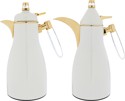 Al Saif Gallery Maimouna Steel Thermos Set, 2 Pieces, 1/1 Liter - Pearl product image 1