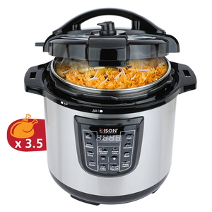 Edison  GT1001-W/SS Steel Pressure Cooker, 10 Functions, 1400W, 10L, 41.5x41.5x43cm - Black Silver product image