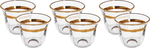 Al Saif Gallery Glass Coffee Cup Set, 6 Pieces, 90 Ml, Golden Pattern - Transparent product image 1