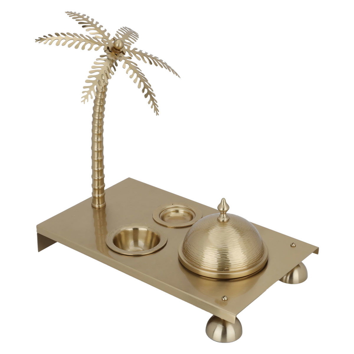 Al Saif Gallery steel date set, 3 pieces, stand - gold product image 2