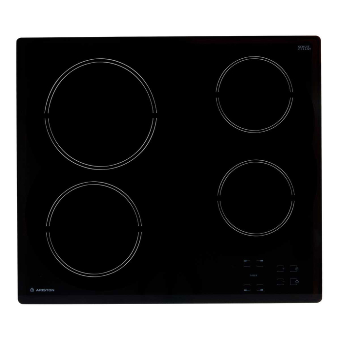 Ariston Hr611Ca Ceramic Electric Cooker, 6200 Watt, 51 X 60 X 4.6 Cm, Built-In, 4 Burners - Black product image 1