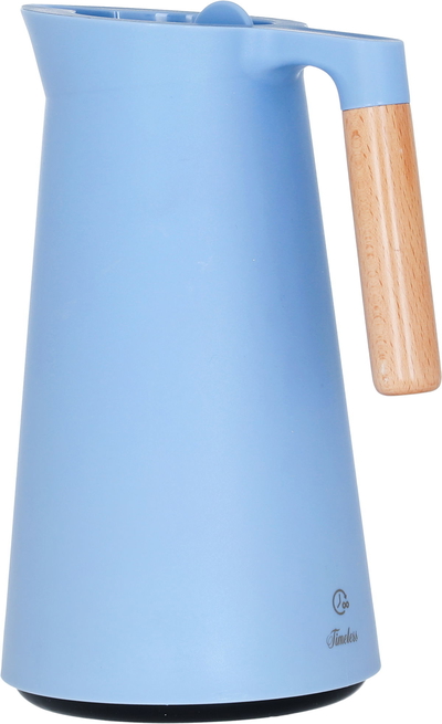 Timeless Linda Glass Thermos, 1 Liter, Wooden Handle - Light Cyan product image 2