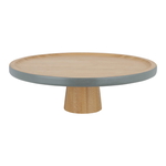 Alsaif Gallery wooden cake serving stand, 30 x 9.6 cm, gray edge with wooden base product image 2