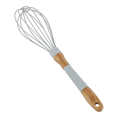 Al Saif Gallery Silicone Egg Beater, 10 inches, with wooden handle - grey product image 1
