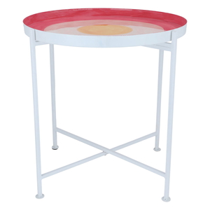 Al Saif Gallery Steel Serving Table, 47 x 48 x 48 cm - Pink product image