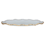 صحن حلا زجاج بحافة ذهبي السيف غاليري، 36x15x2.8 سم، بيضاوي صغير - شفاف product image 1