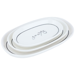 Al Saif Gallery porcelain serving plate set, 3 pieces, oval - white product image 1