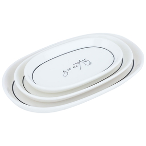 Al Saif Gallery porcelain serving plate set, 3 pieces, oval - white product image