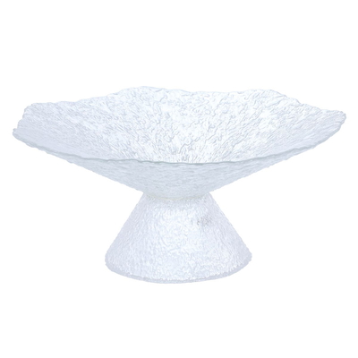 Glass dessert serving stand with Al Saif Gallery base, 30 x 30 x 12 cm - transparent product image 2