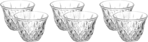 Al Saif Gallery Arabic coffee cups set in glass, 6 pieces - transparent product image