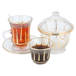 Al Saif Gallery Glass Teacoffee Serving Set, 52 Pieces - Clear Gold product image 1