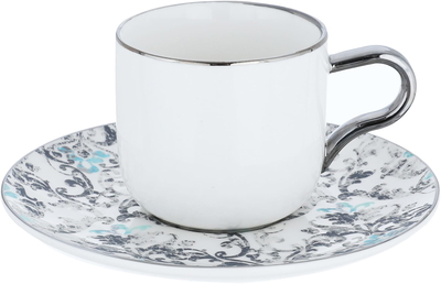 Al Saif Gallery Porcelain Coffee Cups Saucer Set, 12 Pieces, 90 Ml - White product image 2