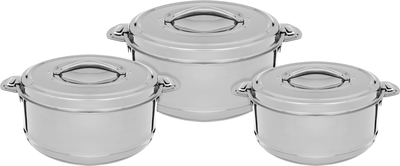 Al Saif Gallery Steel Food Container Set, 8500, 5000, 3500 ml - Silver product image 1