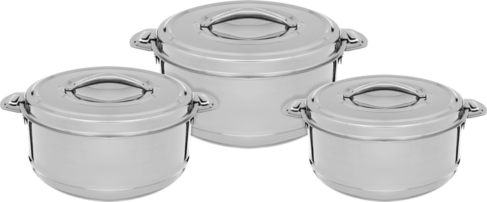 Al Saif Gallery Steel Food Container Set, 8500, 5000, 3500 ml - Silver product image 1