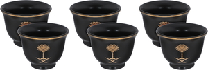 Al Saif Gallery Porcelain Coffee Cups Set, 6 Pieces - Black product image