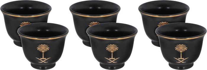 Al Saif Gallery Porcelain Coffee Cups Set, 6 Pieces - Black product image 1