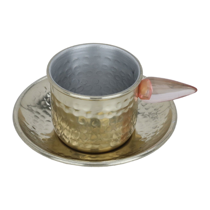 Al Saif Gallery Steel Cup, 0.25 L, Saucer - Gold product image 2