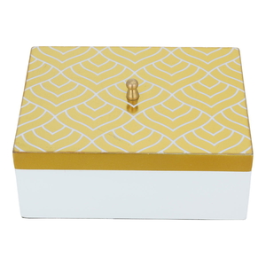 Al Saif Gallery Wooden Box, 20 X 15 X 8.6 Cm - White Golden product image