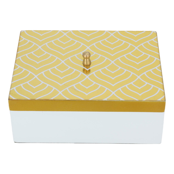 Al Saif Gallery Wooden Box, 20 X 15 X 8.6 Cm - White Golden product image 1