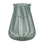 Al Saif Gallery painted iron candle holder, 21x12x30 cm, bird cage shape, with handle - light green product image 2