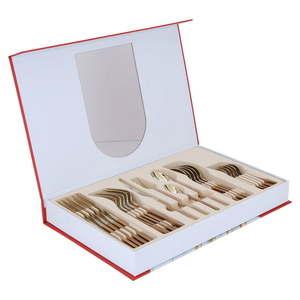 Al Saif Gallery steel spoon set, 24 pieces - gold product image