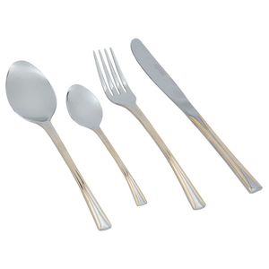 Al Saif Gallery steel cutlery set, 24 pieces - golden silver product image