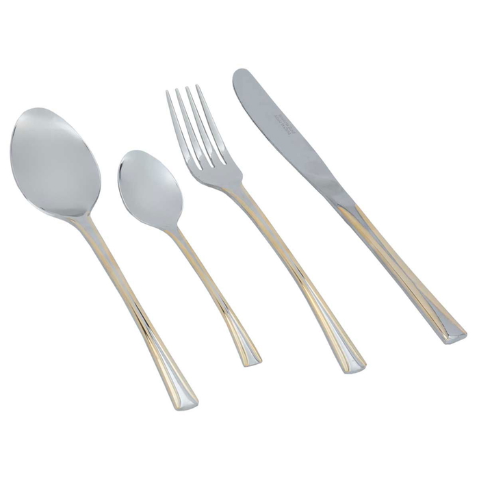 Al Saif Gallery steel cutlery set, 24 pieces - golden silver product image 1