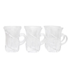 Al Saif Gallery Max glass tea cups set, with handle, 6 pieces - transparent product image 2