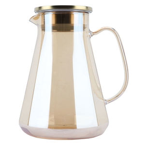 Al Saif Gallery Jug with Glass Lid, 1500 ml, Ribbed - Hazel product image