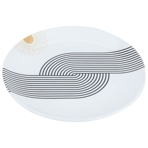 Al Saif Gallery porcelain serving plate, 26 cm, sun pattern - white product image