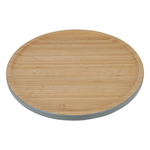 Alsaif Gallery wooden cake serving stand, 30 x 9.6 cm, gray edge with wooden base product image 1