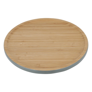 Alsaif Gallery wooden cake serving stand, 30 x 9.6 cm, gray edge with wooden base product image