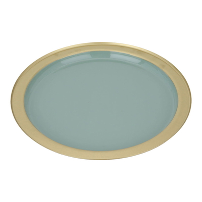 Al Saif Gallery Steel Sweet Serving Plate, 27.5X27.5X2 Cm - Golden Green product image 1